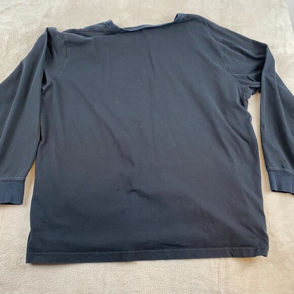 Lands End Men's T-Shirt XXL Super-T Long Sleeve Crewneck Black 100% Cotton Gorpc - Picture 6 of 6